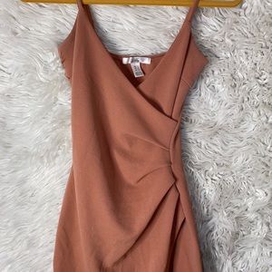 Non- Suede Pink Body Dress with Slit